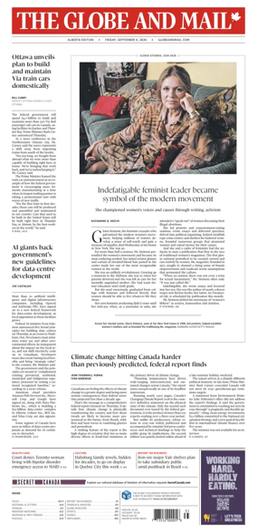 Cover of The Globe and Mail (Alberta Edition)