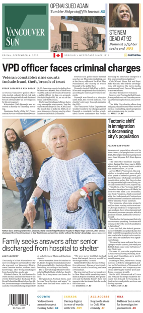 Cover of Vancouver Sun