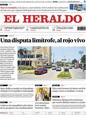 Cover of El Heraldo (Colombia)