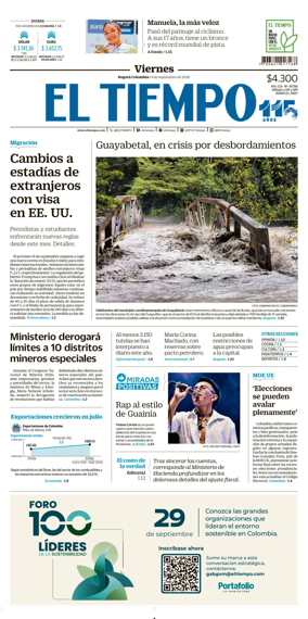 Cover of El Tiempo (Bogota)