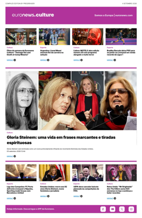 Cover of Euronews Culture and Sport (Portuguese)
