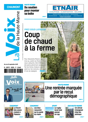 Cover of La Voix de la Haute-Marne edition Chaumont