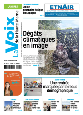 Cover of La Voix de la Haute-Marne edition Langres