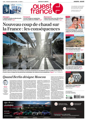 Cover of Ouest France (Angers / Segre)