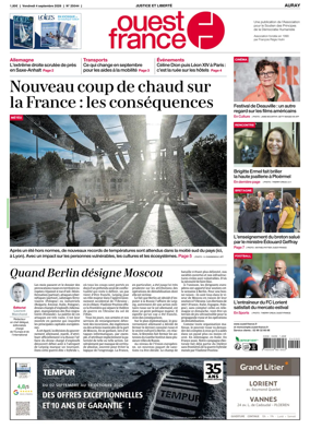 Cover of Ouest France (Auray)