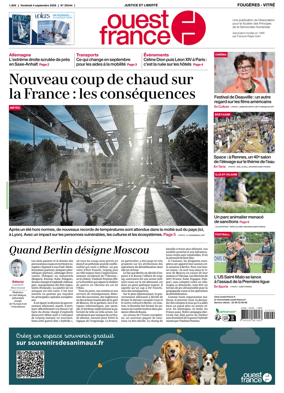 Cover of Ouest-France (Fougeres Vitre)