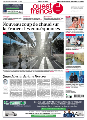 Cover of Ouest France (La Roche-sur-Yon - Fontenay-le-Comte)