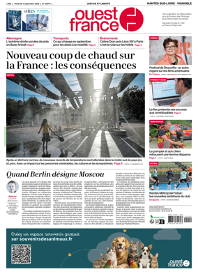 Cover of Ouest France (Nantes / Sud-Loire / Vignoble)
