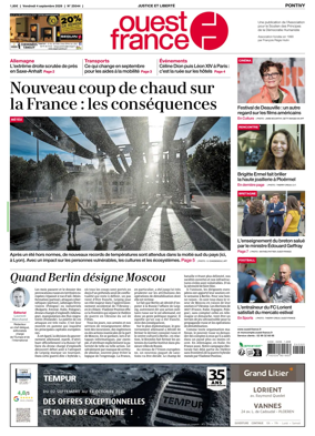 Cover of Ouest France (Pontivy)