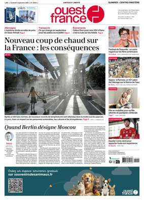 Cover of Ouest-France (Quimper Centre-Finistere)