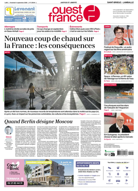 Cover of Ouest-France (Saint-Brieuc Lamballe)
