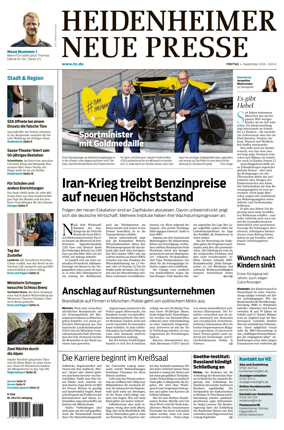 Cover of Heidenheimer Neue Presse