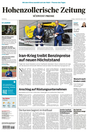 Cover of Hohenzollerische Zeitung