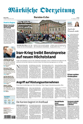 Cover of Markische Oderzeitung Eberswalde