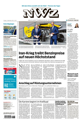 Cover of NWZ – Neue Wurttembergische Zeitung
