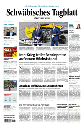 Cover of Schwabisches Tagblatt - Tubinger Chronik