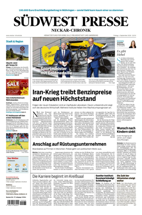 Cover of SUDWEST PRESSE - Neckar-Chronik