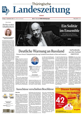 Cover of Thuringische Landeszeitung (Weimar)