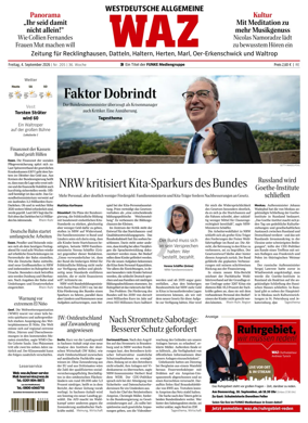 Cover of Westdeutsche Allgemeine Zeitung (Recklinghausen)