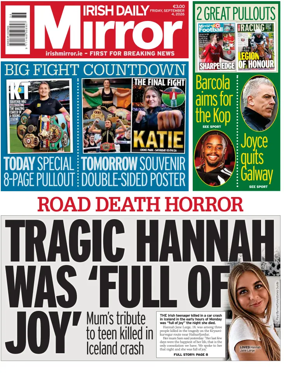 Cover of Irish Daily Mirror