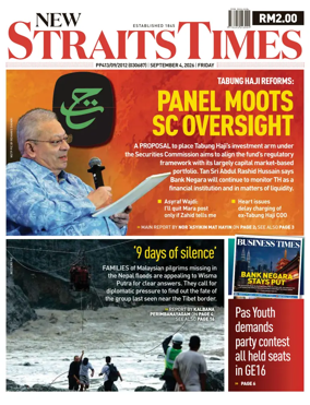 Cover of New Straits Times