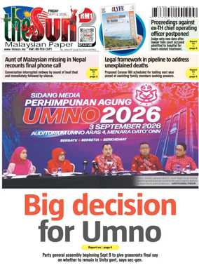 Cover of The Sun (Malaysia)