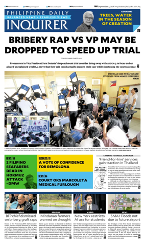 Cover of Philippine Daily Inquirer