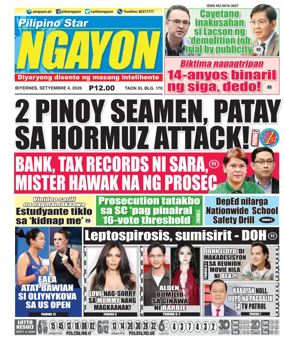Cover of Pilipino Star Ngayon