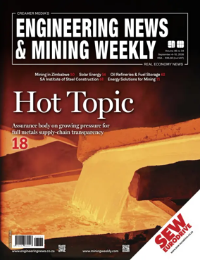 Cover of Engineering News and Mining Weekly
