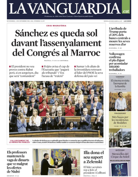 Cover of La Vanguardia (Catalonia - 1st edition)