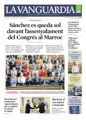 Cover of La Vanguardia (Catala)