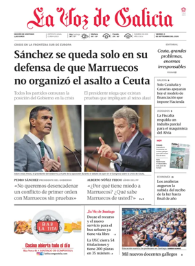 Cover of La Voz de Galicia (Santiago)