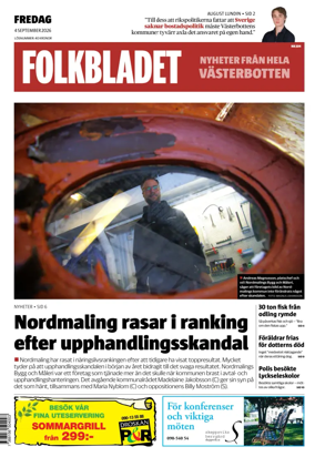Cover of Folkbladet Vasterbotten