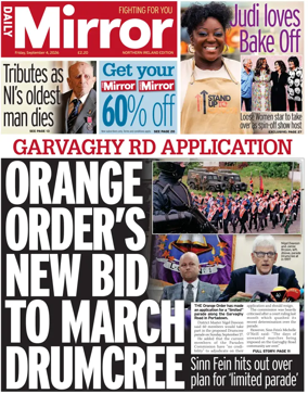 Cover of Daily Mirror (Northern Ireland)