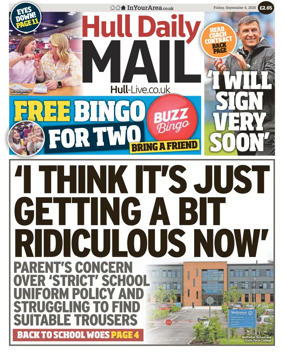 Cover of Hull Daily Mail