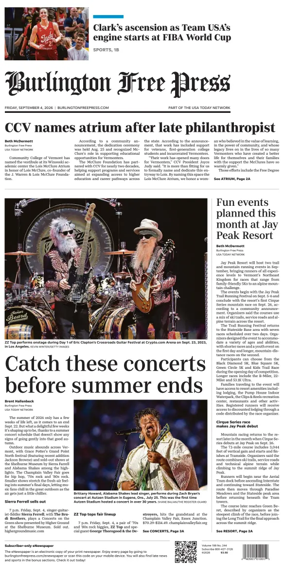 Cover of Burlington Free Press