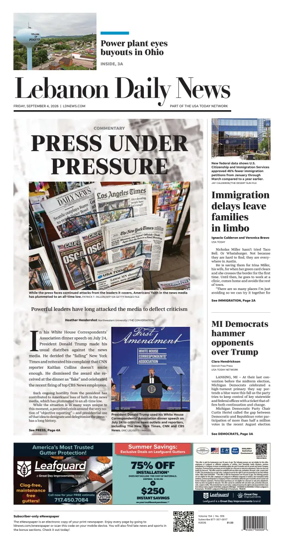 Cover of Lebanon Daily News