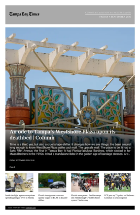 Cover of Tampa Bay Times TFP