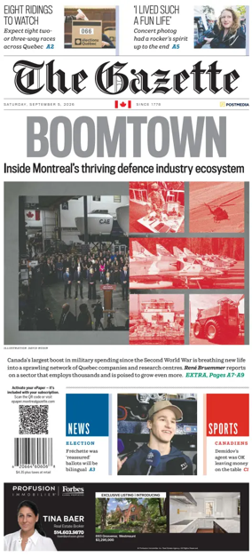 Cover of Montreal Gazette