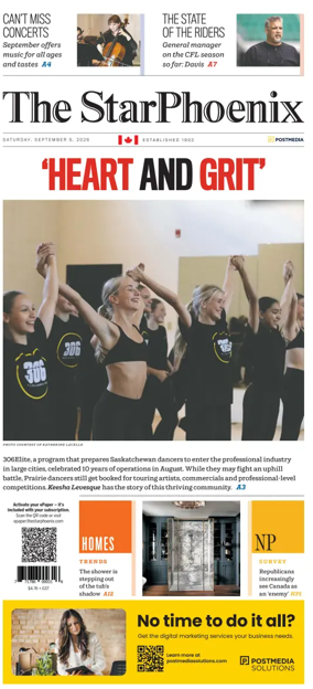 Cover of Saskatoon StarPhoenix