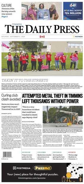 Cover of The Daily Press (Timmins)