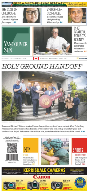 Cover of Vancouver Sun