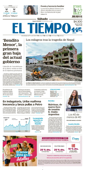 Cover of El Tiempo (Bogota)