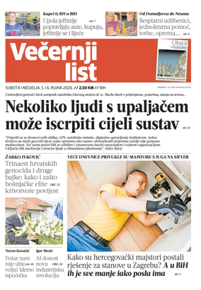 Cover of Vecernji list BiH