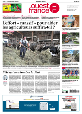 Cover of Ouest France (Pontivy)