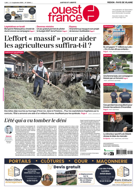 Cover of Ouest France (Redon / Pays de Vilaine)