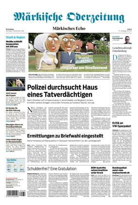 Cover of Markische Oderzeitung Strausberg