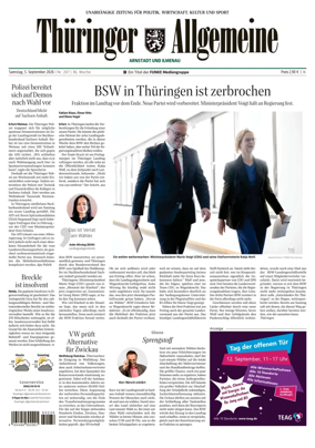 Cover of Thuringer Allgemeine (Arnstadt und Ilmenauz)