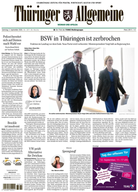 Cover of Thuringer Allgemeine (Weimar)