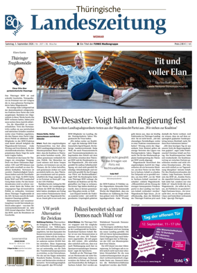 Cover of Thuringische Landeszeitung (Weimar)